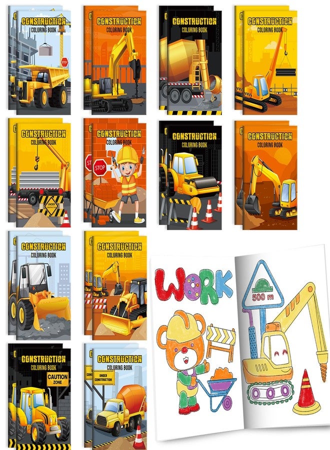 BenLouis 24 Pcs Construction Mini Coloring Books Kids Excavator Theme Party Favors Small Activity Books Bulk for Kids Construction Birthday Goodie Bags Stuffers Return Gifts Classroom Travel - Image 1